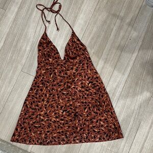 Free people Brown and Black Halter Dress